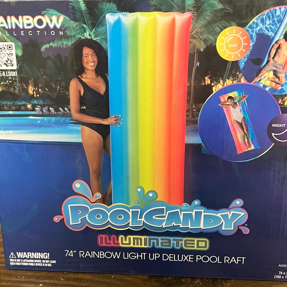 Illuminated Rainbow Pool Raft